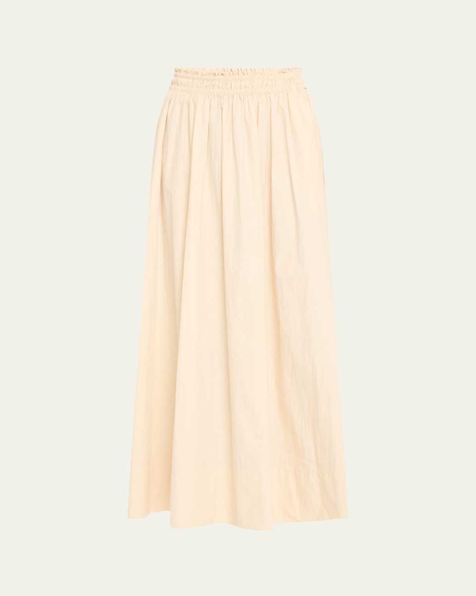 Ruched A-Line Maxi Skirt